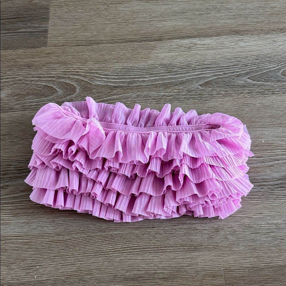 Zara Pink Ruffled Bandeau - Picture 2 of 2